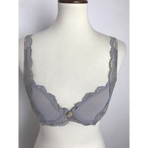 Victoria's Secret Lingerie Bra Floral Lace Underwire Semi Sheer